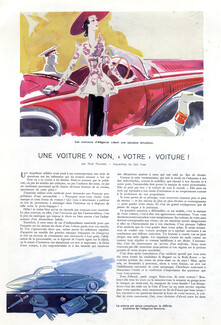 Une Voiture ? Non Votre Voiture !, 1937 - Geo Ham La Voiture de la Femme Elégante, Greyhound, Texte par René Richard, 4 pages