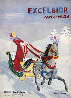 Zentz d'Alnois 1938 Excelsior Modes n°38 Cover, Sleigh Ride