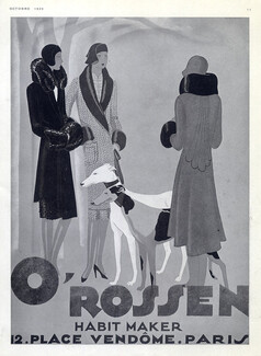 O'Rossen 1929 Fashion Coats, Greyhound Sighthound