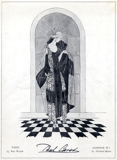 Paul Caret 1922 Evening Gown Coat Art Deco Style