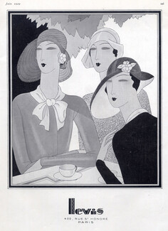 Lewis (Millinery) 1929 Hats Art Deco style