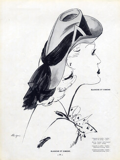 Blanche et Simone 1940 Hat in Kaska, Leon Benigni