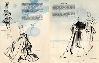 Piguet, Rochas, Ricci, Raphael 1947 Evening Gown