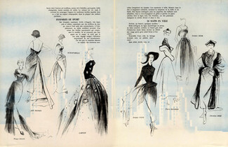 Rouff, Desses, Schiaparelli, Carven, Fath, Balmain, Heim, Dior 1947 Evening Gown