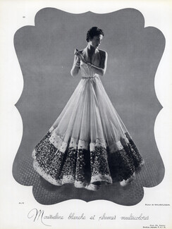 Alix - Germaine Krebs 1936 Evening Gown Multicoloured Feathers, Jewels Mauboussin