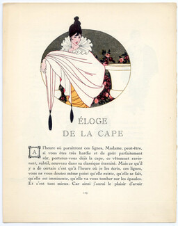 Éloge de la Cape, 1914 - Paul Meras Fashion Gazette du Bon ton, Texte par Francis de Miomandre, 4 pages