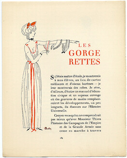 Les Gorgerettes, 1922 - Charles Martin Collarshawl Lingerie, Gazette du Bon Ton, Texte par Robert Burnand, 4 pages