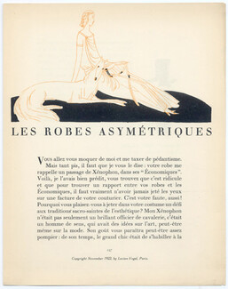 Les Robes Asymétriques, 1922 - Eduardo Benito Dresses, Greyhound, Gazette du Bon Ton, Texte par Georges-Armand Masson, 4 pages