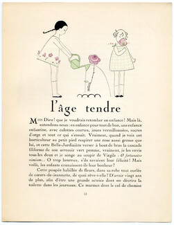 L'âge tendre, 1922 - Baratin Children, Gazette du Bon Ton, Texte par Georges-Armand Masson, 4 pages