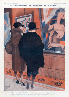 Georges Leonnec 1919 Exposition de Peinture Cubism Elegantes Parisiennes