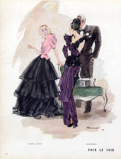 Jeanne Lanvin & Balenciaga 1945 Evening Gown Pierre Mourgue