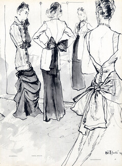 Schiaparelli, Rochas, Francevramant 1939 backless Evening Gown, René Bouché