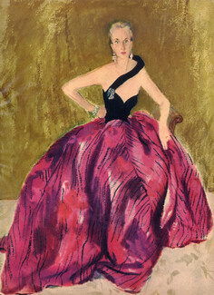 Sylvia Braverman 1950 Mrs Hutton Portrait, Evening Gown