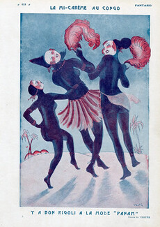 Marcel Vertès 1922 Carnival in Congo, Dancers Cabaret Music Hall