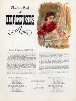 Chants de Noël - Berceuses d'Antan, 1949 - Katherine Librowicz Lullaby Children, Baby, 4 pages