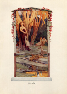 Auguste-François Gorguet 1920 Légendes Antiques, Mythologie, Orphée Pénelope Hélène Hercule, 4 pages