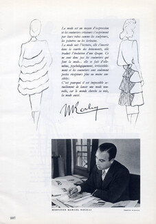 Marcel Rochas 1945 Portrait & Fashion Drawings