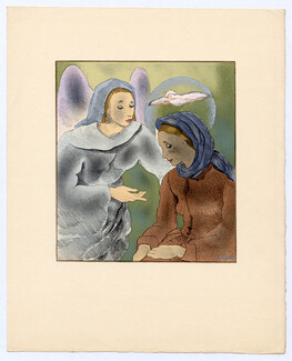 Mariette Lydis 1934 Les Litanies de la Vierge Lithography Watercolor
