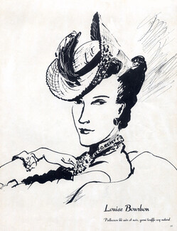 Louise Bourbon 1938 Paillasson garni touffe coq naturel, Jean Pagès