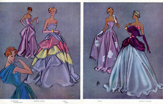 Fernando Bosc 1949 Shiaparelli Dormoy Carven Chaumont Fashion Evening Gown