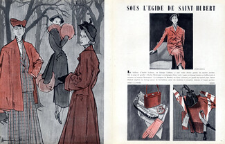André Ledoux, Mendel, Charles Montaigne, Hermes 1948 J.C.Haramboure, Fashion Illustration