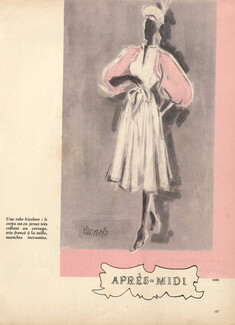 Reinoso 1946 Grès, Balenciaga, Maggy Rouff, Fath, Molyneux, Germaine Lecomte, 4 illustrated pages, 4 pages