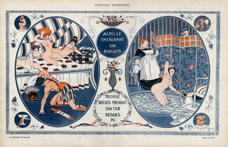 Savy 1917 "Fantaisies Homériques" Achille Cherchant son Bouclier... Nudes