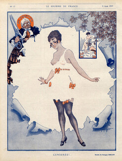 Georges Grellet 1917 "Ste Anastasie" Sexy Girl Topless, Nightgown