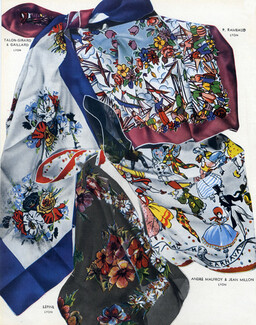 Lépine (Textile) 1946 Scarf Rambaud Malfroy