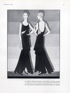 Augustabernard 1930 backless black Evening Gown, Douglas Pollard