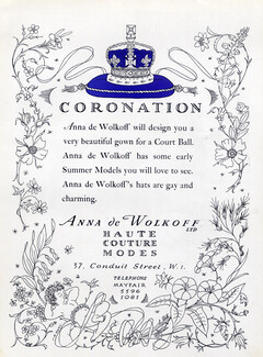 Anna de Wolkoff 1937 Coronation Haute Couture, Crown