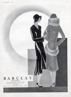 Barclay (Couture) 1929 Fashion Coat Dress Art Deco Style