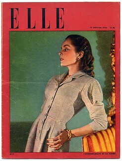 ELLE N°9 du 16 Janvier 1946 Bob Waterfield, Jane Russel, Greer Garson, 24 pages