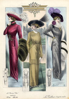 Femme chic 1913 Suits & Hats, A. Louchel