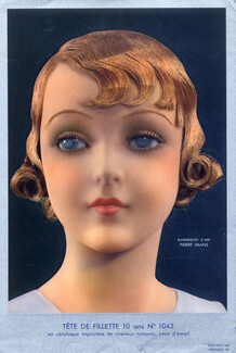 Pierre Imans 1930 Sculptor in Wax Head in Céralaque Hairstyle Children