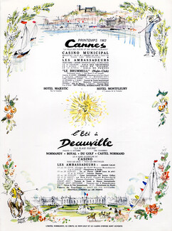 Cannes & Deauville 1963 Summer Sports Golf Horse Racing Pierre Pagès