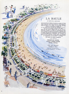 La Baule 1956 Beach, Water Skiing, Pierre Pagès