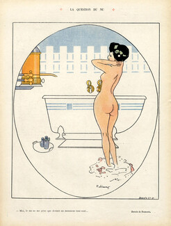 Fabien Fabiano 1908 Sexy Girl Nude Bathroom