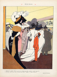 Petitjean 1910 Elegant Fashion Art Nouveau Bellhop Horse-Racing