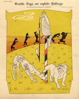 Deutche Dogge und Englitche Bulldogge 1915 English Bulldog
