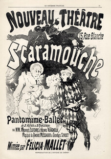 Jules Cheret 1891 Scaramouche Pantomine-Ballet Harlequin Pierrot