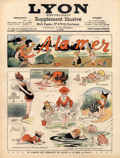 René Prejelan 1905 The Sea Mermaid Children Swimmer