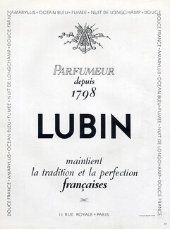 Lubin (Perfumes) 1941 Ocean Bleu Fumée Douce France...