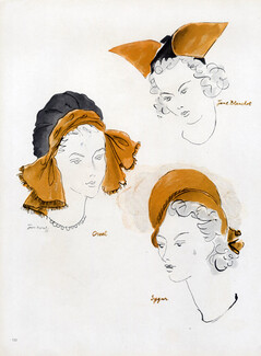 Jean Moral 1945 Hats Jane Blanchot, Gilbert Orcel, Sygur