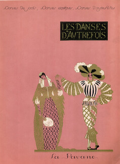 Georges Lepape 1923 Les Danses D'Autrefois, Dancers Cancan, Pavane, Gavotte, Epoque Costumes... 4 pages, 4 pages