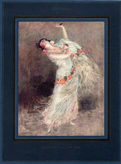 Calbet 1927 Le Châle Blanc, The White Shawl, Gypsy