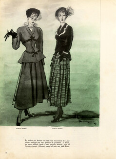Marcel Rochas 1947 Fashion Suit Pierre Mourgue