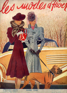 Marcel Hemjic 1940 Winter Coats, Boxer Dog, Elegant Parisienne