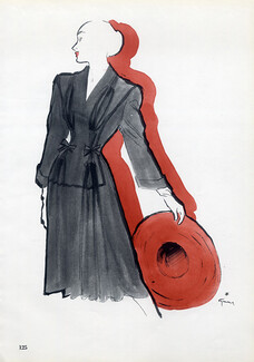 Jean Patou 1946 René Gruau, Fashion Illustration