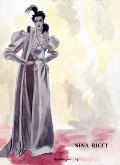 Nina Ricci 1937 Evening Gown and Coat, Pierre Mourgue